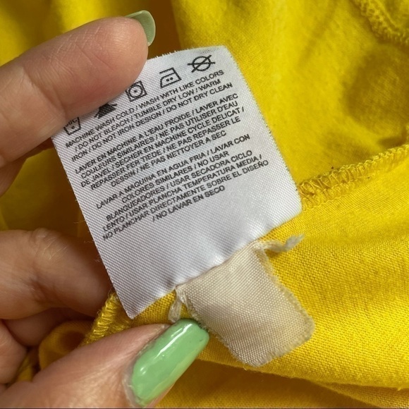 Vintage 90s Nike Yellow Track & Field International Flags Thin Tee T-Shirt - S - Picture 5 of 9